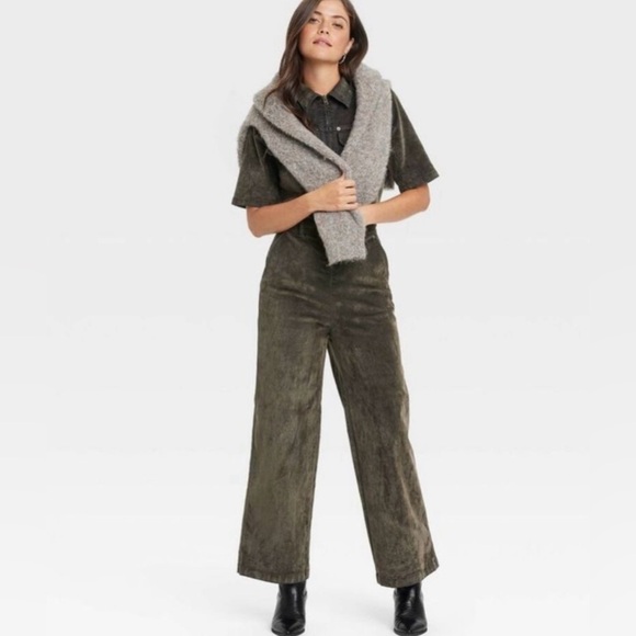 Universal Thread|Charcoal Olive wide leg utility Jumpsuit,short sleeve•••NWT, 12 - Picture 3 of 16